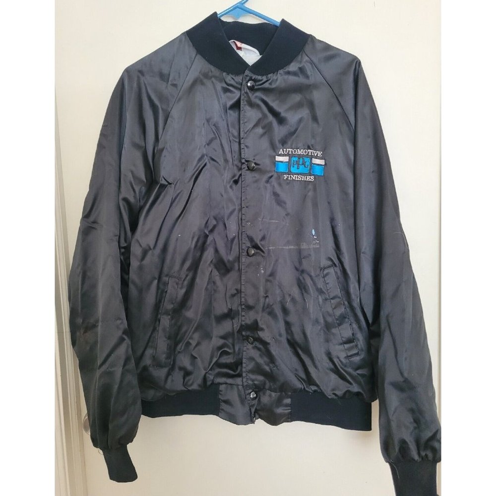 Vintage Indy car world series black Satin racing  jacket size XL